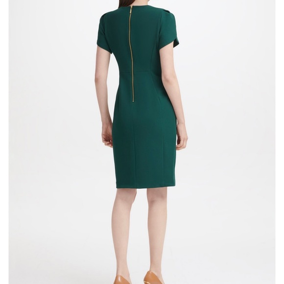 NWT! Green Puff-Sleeve Calvin Klein Sheath Dress - Picture 7 of 8